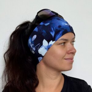 Čelenka BIELE KVETY NA MODREJ