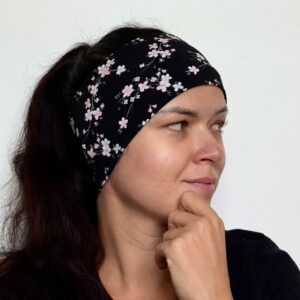 Čelenka KVIETKY NA ČIERNEJ